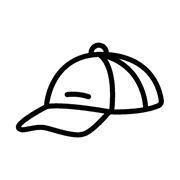 Ikona czapki z daszkiem prowadząca do sekcji odzieży z tekstem i nadrukiem