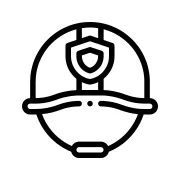 Ikona maski strażackiej prowadząca do sekcji sprzętu PPOŻ